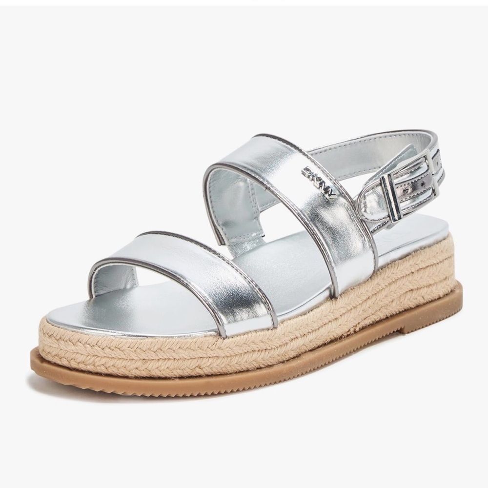NWT DKNY womens Bernae Double Strap Espadrille Platform Sandal, Size 9.5